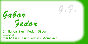 gabor fedor business card